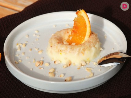 Бланманже из йогурта с миндалем и апельсином