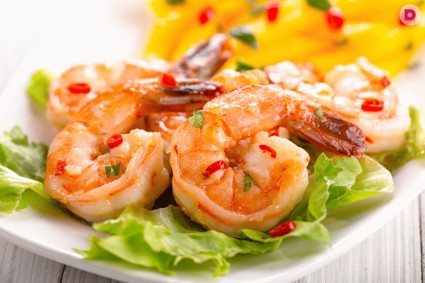 Жареные ароматные креветки