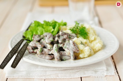 Приготовление говяжьей печени в сметане