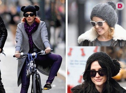 Модно: шапки с помпонами