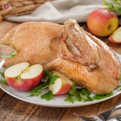 Жарим утку с яблоками